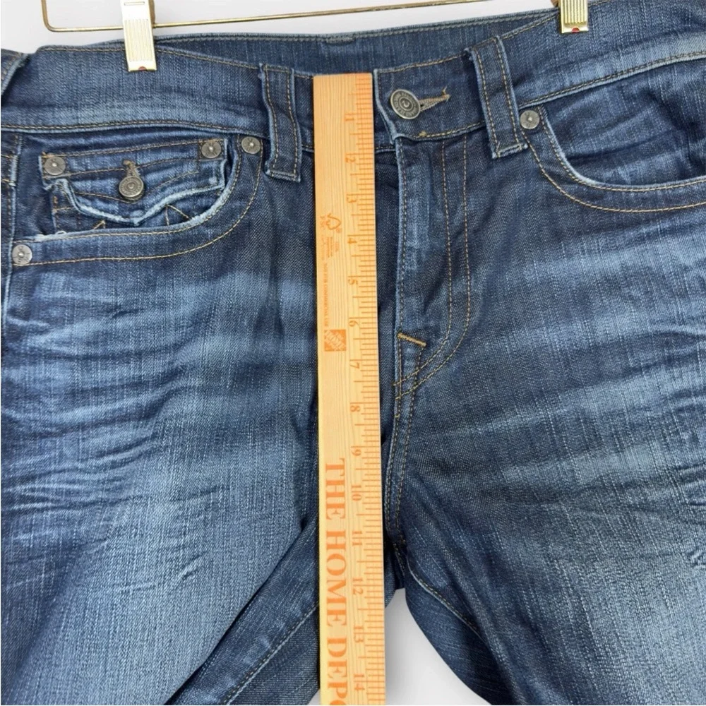 True Religion Billy Relaxed Bootcut Jeans Mens 34x33 Blue Western Skate Y2K Flap